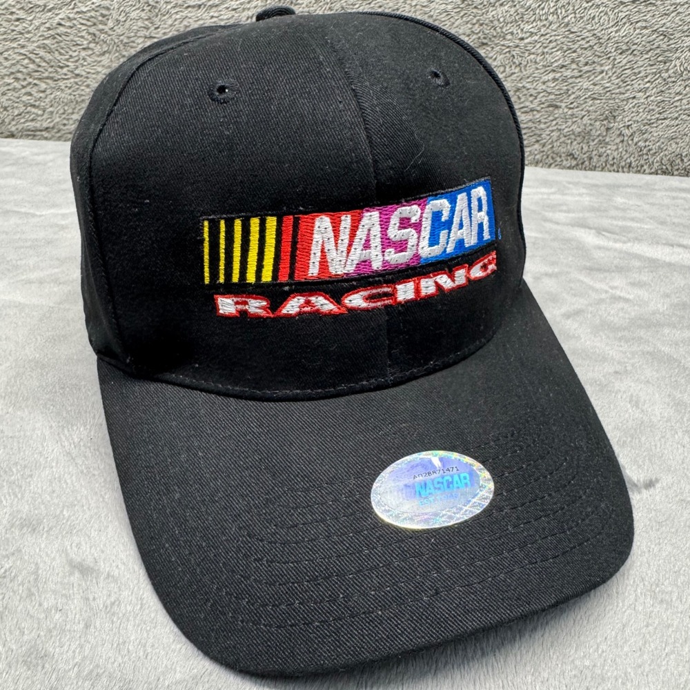 NASCAR Racing Black Baseball Cap with Fiber Optic Enhancements Adjustable - Picture 7 of 13